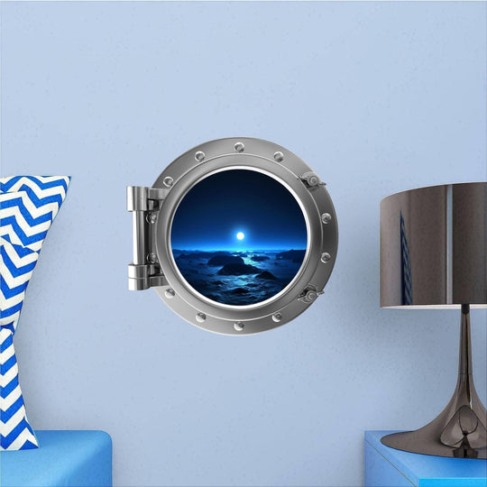 PortScape Ice Planet 1 | Space Porthole Window Wall Decal