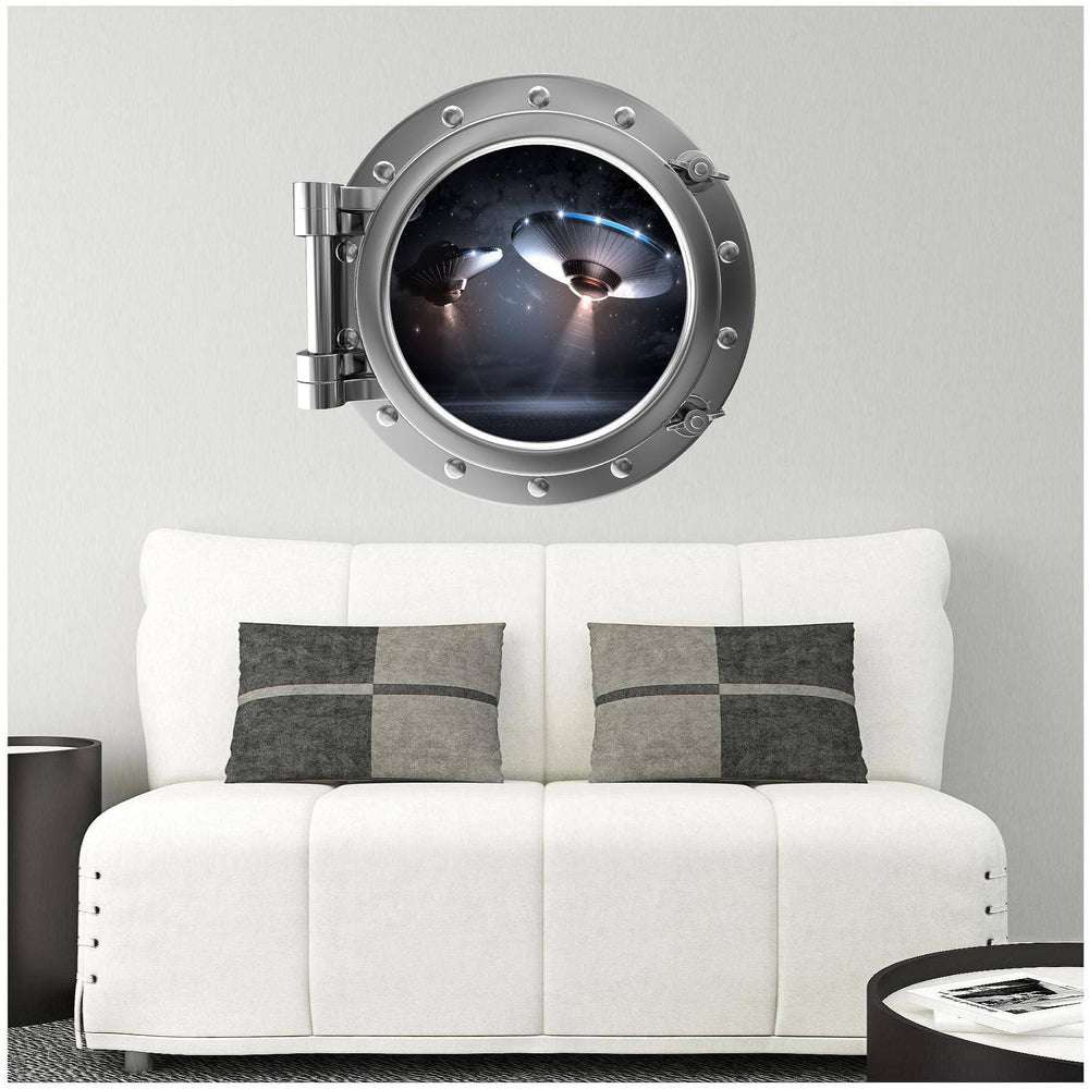PortScape Space UFO's 1 | Space Porthole Window Wall Decal