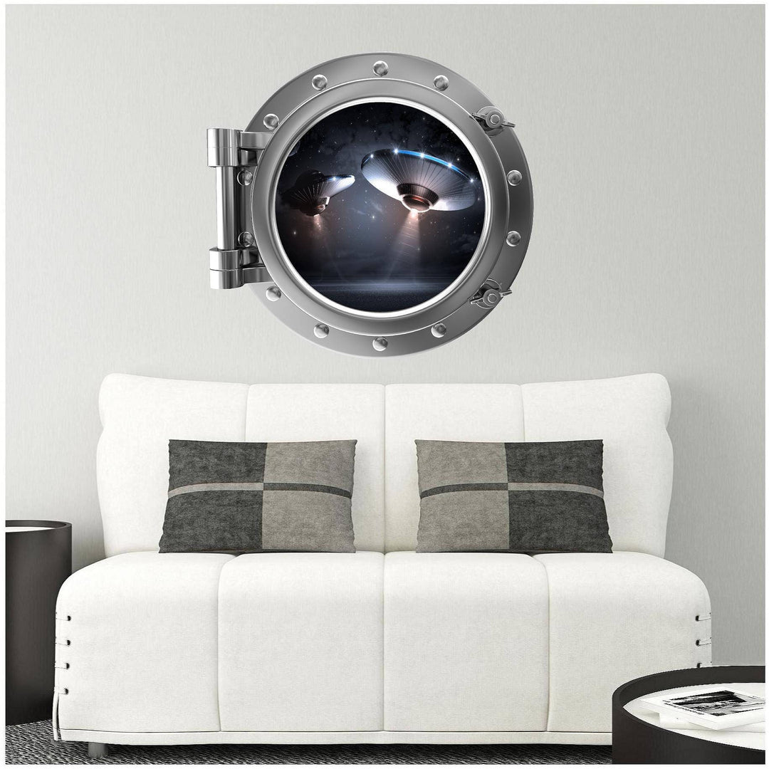 PortScape Space UFO's 1 | Space Porthole Window Wall Decal