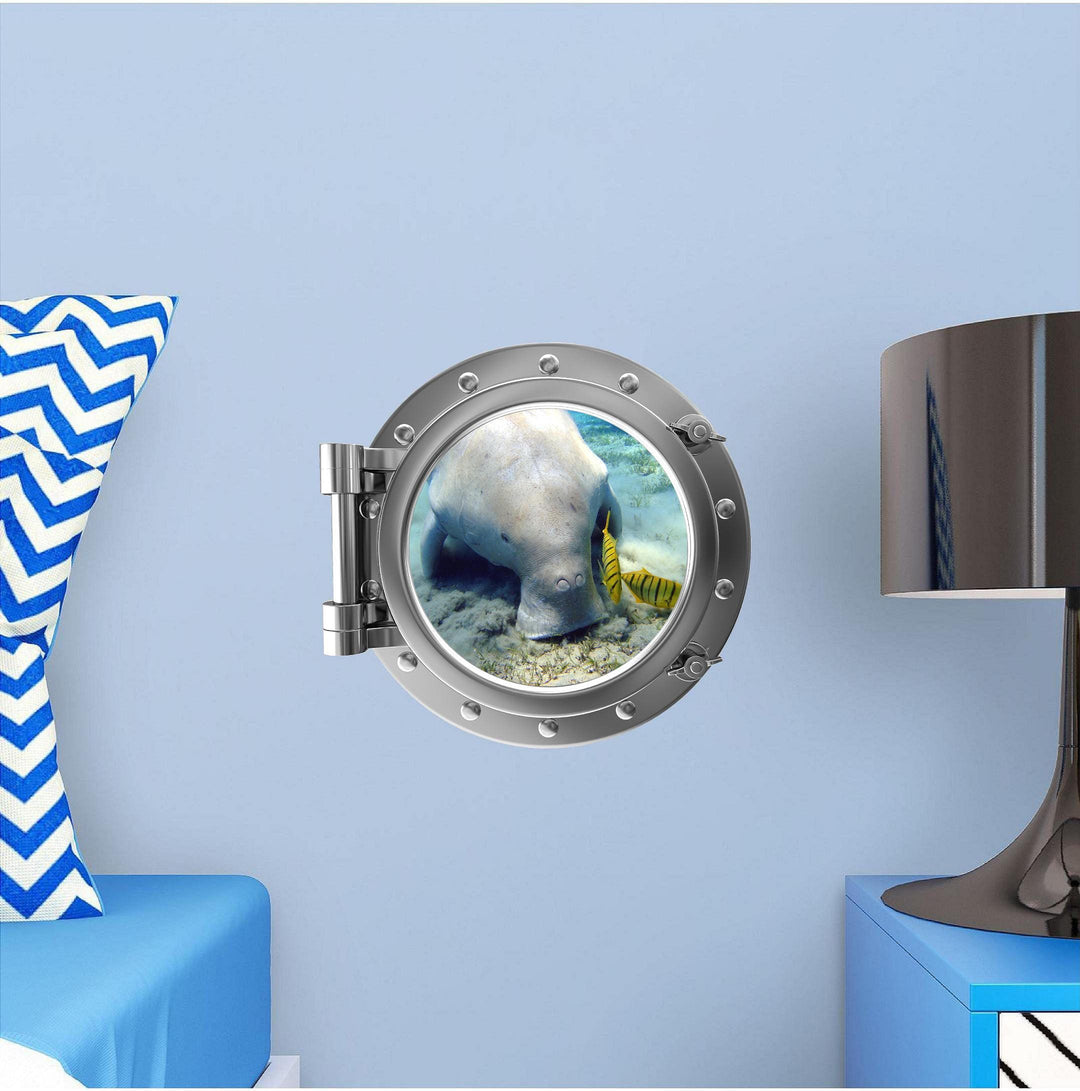 PortScape Dugong | Ocean Porthole Window Wall Decal