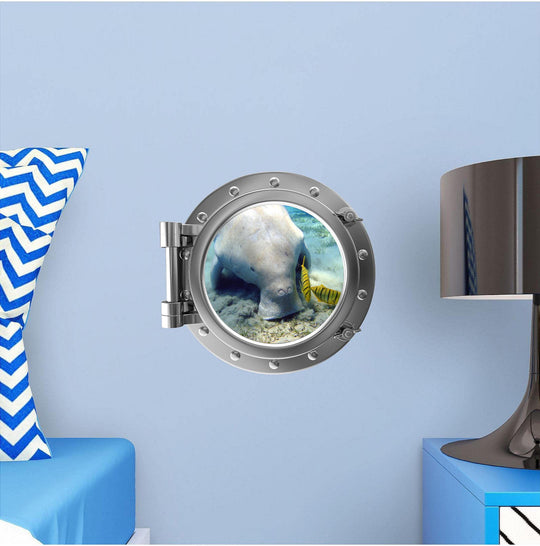 PortScape Dugong | Ocean Porthole Window Wall Decal