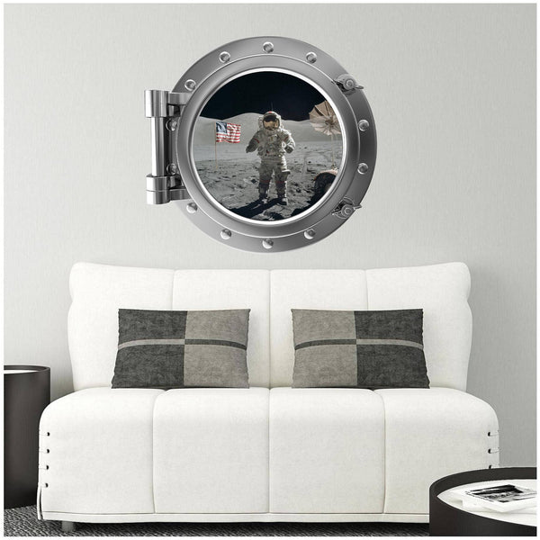 PortScape Apollo Astronaut 1 | Space Porthole Window Wall Decal