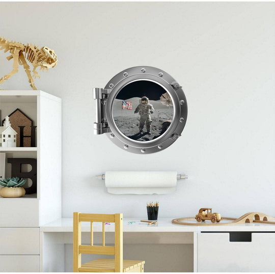PortScape Apollo Astronaut 1 | Space Porthole Window Wall Decal
