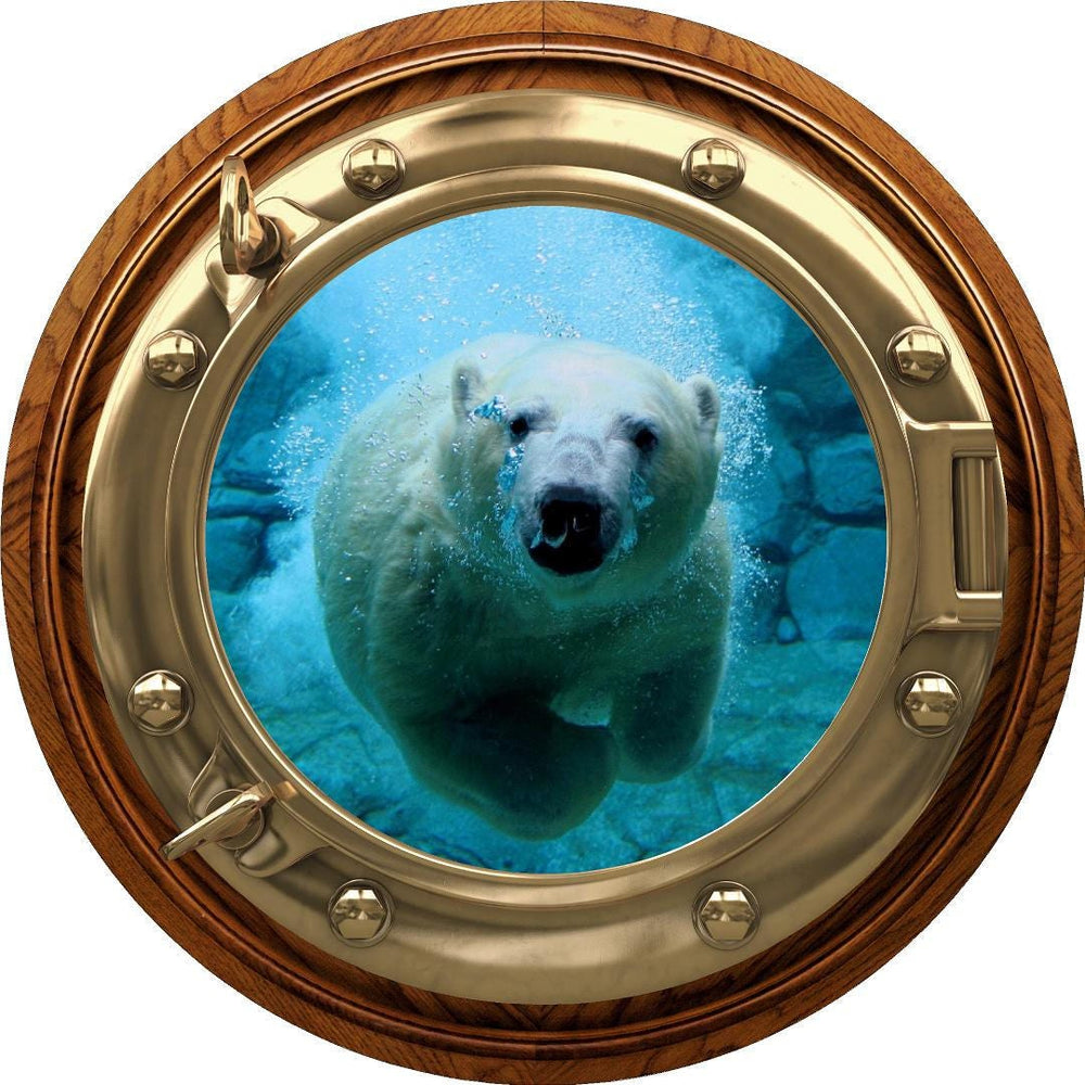 PortScape Polar Bear | Ocean Porthole Window Wall Decal