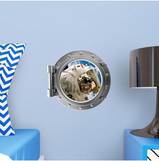 PortScape Astronaut 2 | Space Porthole Window Wall Decal