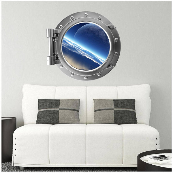 PortScape Distant Moon | Space Porthole Window Wall Decal
