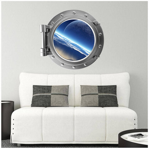 PortScape Distant Moon | Space Porthole Window Wall Decal