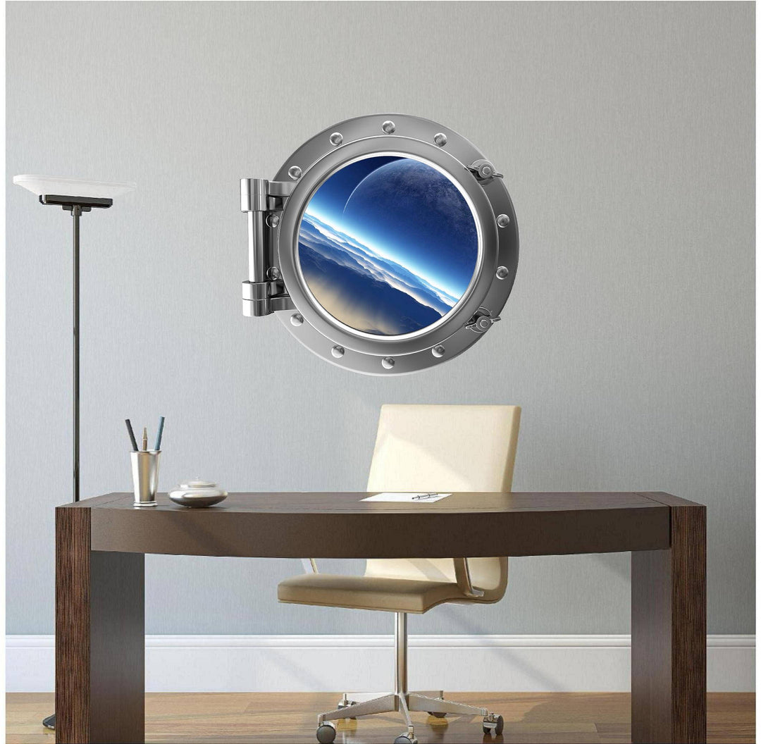 PortScape Distant Moon | Space Porthole Window Wall Decal