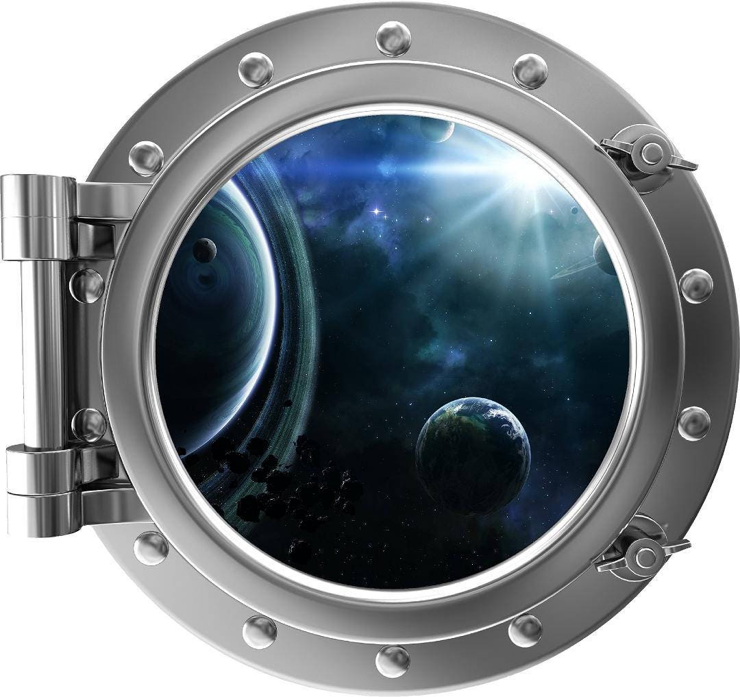 PortScape Solar System 2 | Space Porthole Window Wall Decal