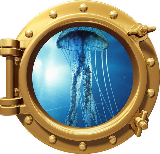 PortScape Jellyfish 3 | Ocean Porthole Window Wall Decal