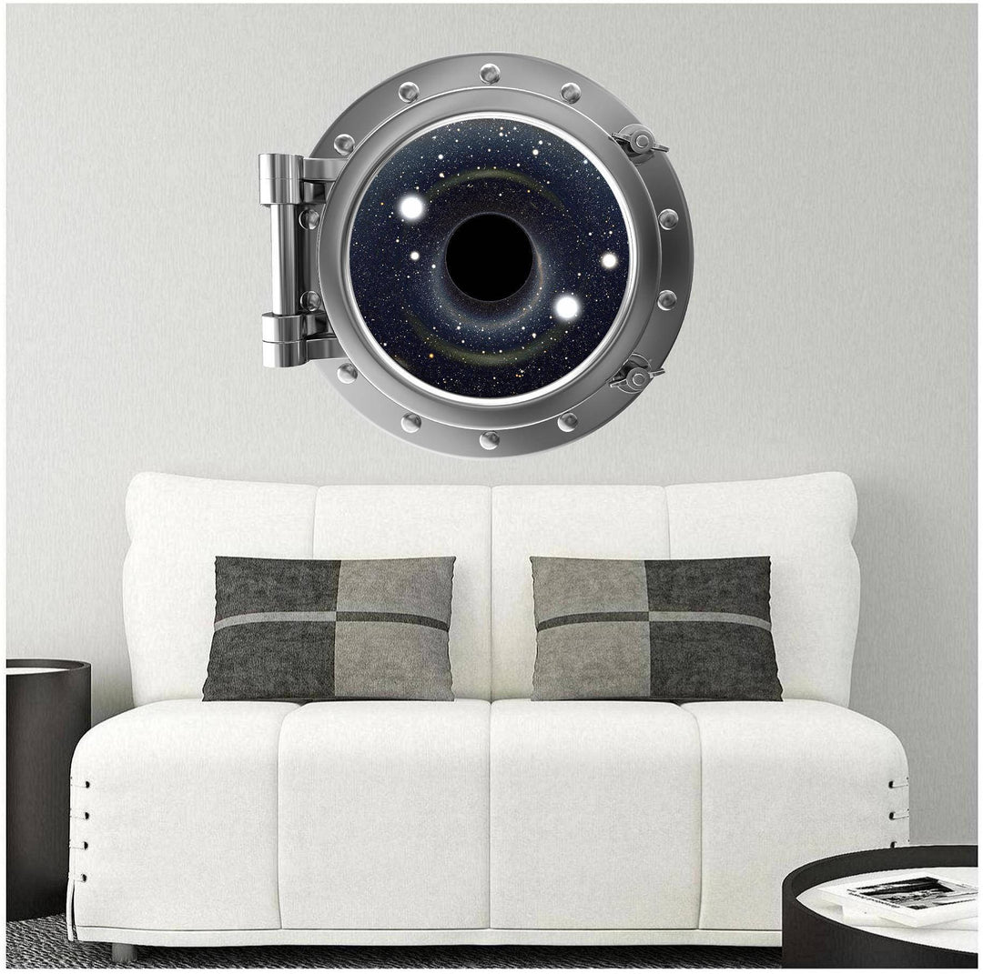 PortScape Black Hole | Space Porthole Window Wall Decal
