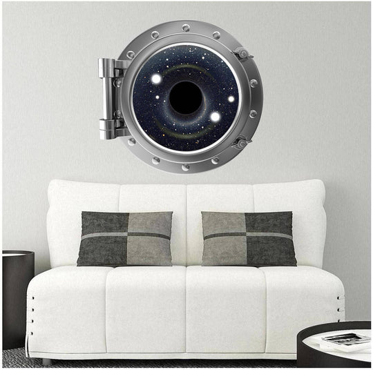PortScape Black Hole | Space Porthole Window Wall Decal