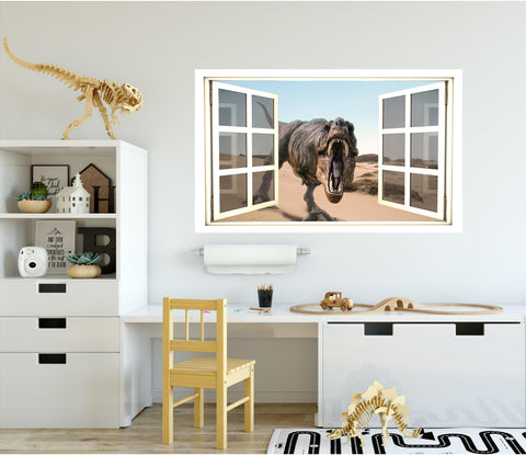 T-Rex Dinosaur | WindowScape 3D Window Wall Decal