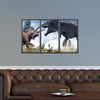 T-Rex vs Triceratops Dinosaur | WindowScape 3D Window Wall Decal