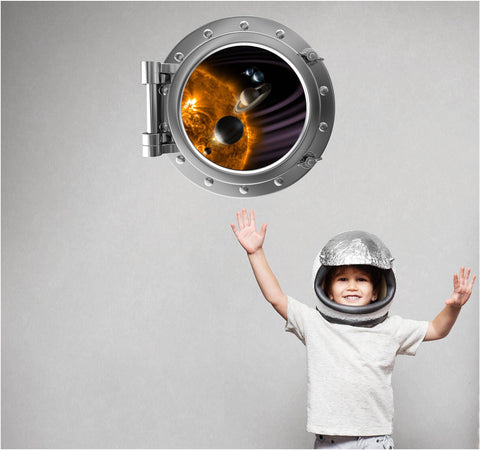 PortScape Solar System 1 | Space Porthole Window Wall Decal