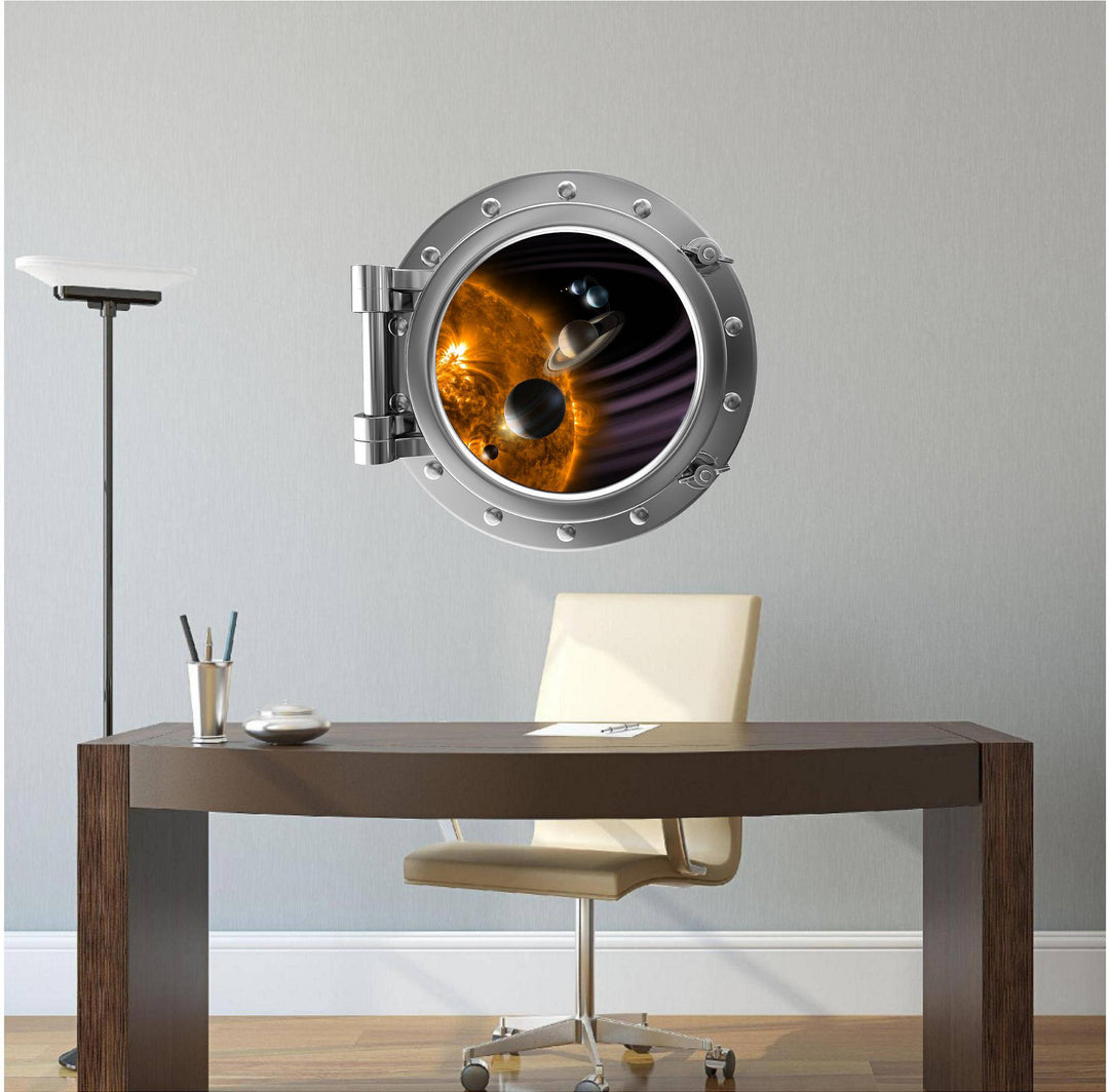 PortScape Solar System 1 | Space Porthole Window Wall Decal