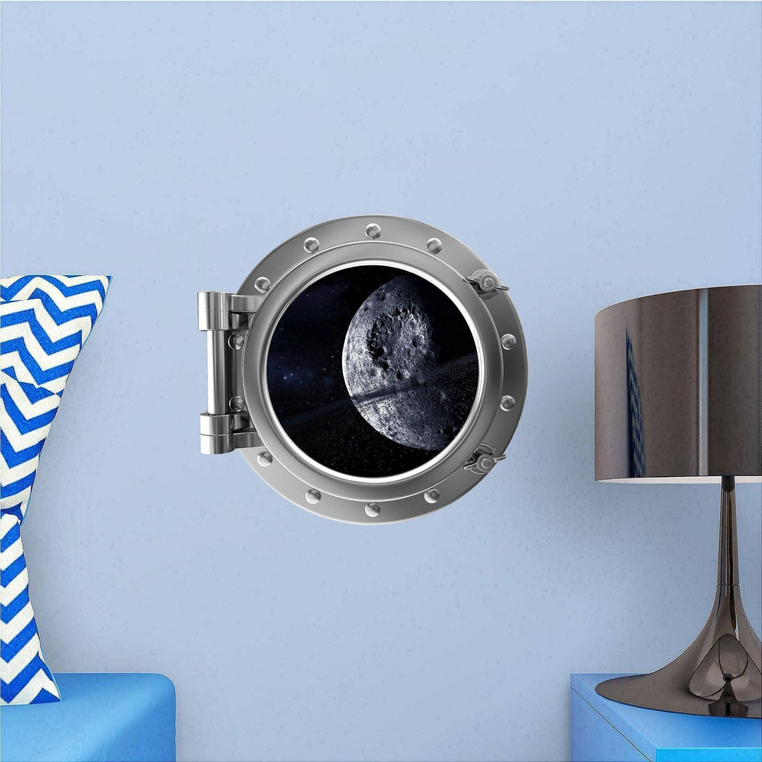 PortScape Pluto & Asteroid Belt | Space Porthole Window Wall Decal
