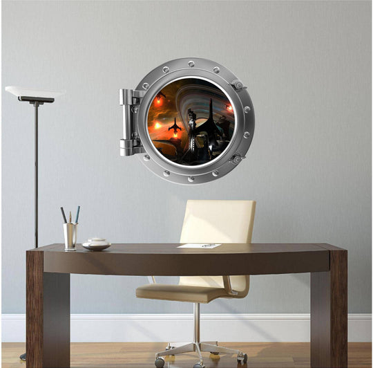 PortScape Space Station | Space Porthole Window Wall Decal