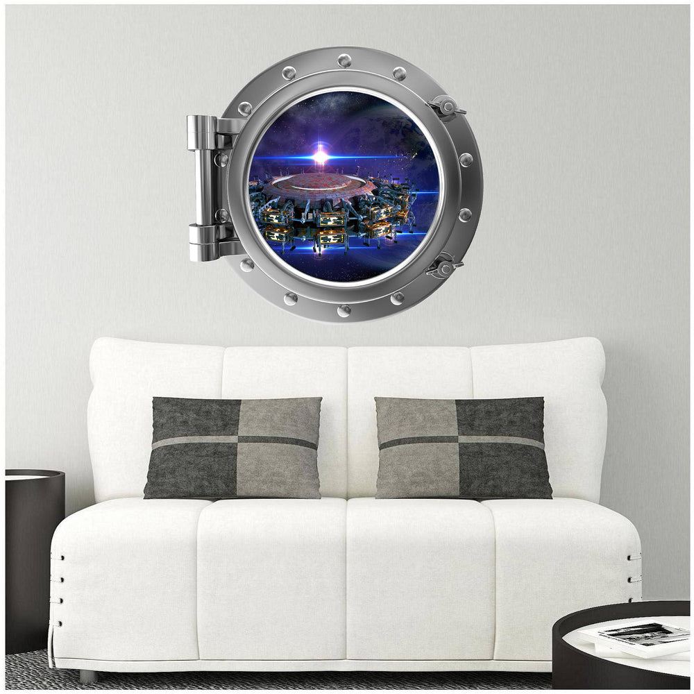 PortScape Space Station 2 | Space Porthole Window Wall Decal