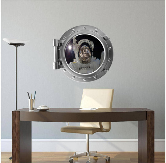 PortScape Space Astronaut Selfie | Space Porthole Window Wall Decal