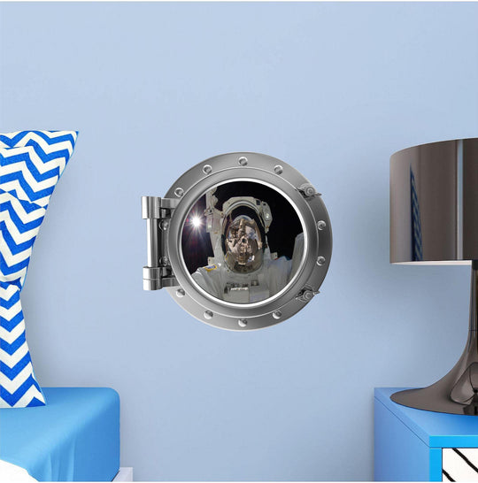 PortScape Space Astronaut Selfie | Space Porthole Window Wall Decal