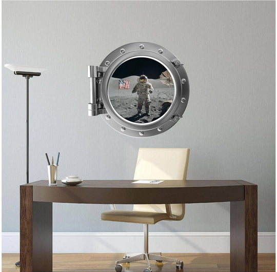 PortScape Apollo Astronaut 1 | Space Porthole Window Wall Decal