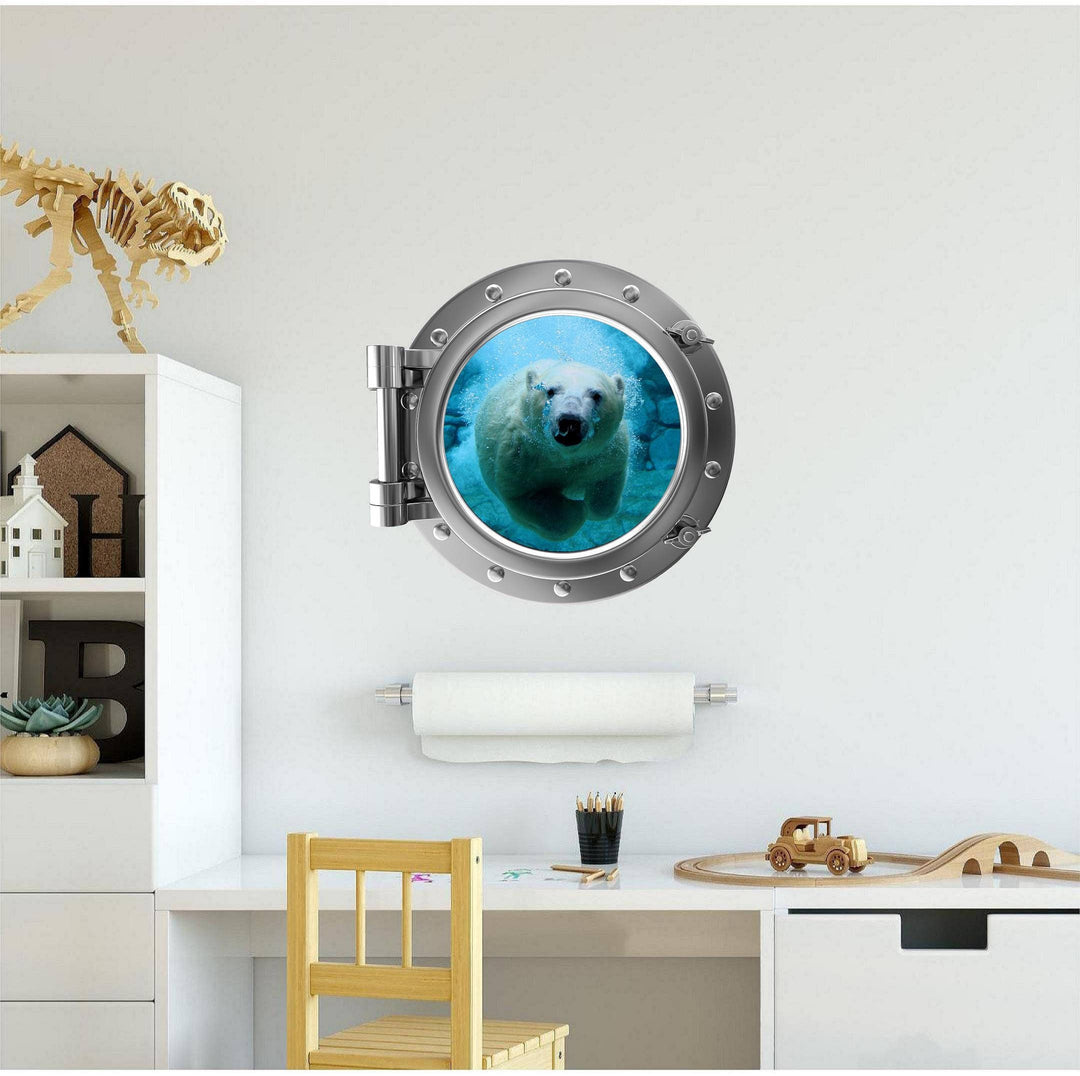 PortScape Polar Bear | Ocean Porthole Window Wall Decal
