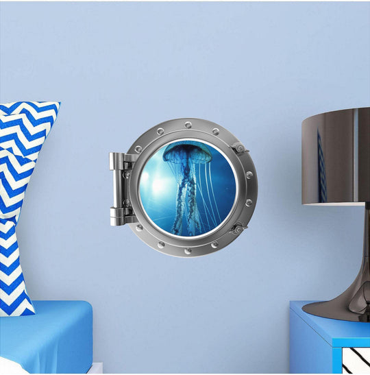 PortScape Jellyfish 3 | Ocean Porthole Window Wall Decal