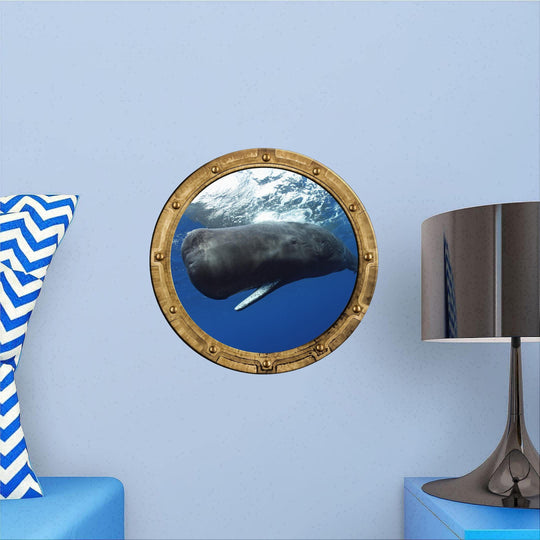 PortScape Sperm Whale | Ocean Porthole Window Wall Decal