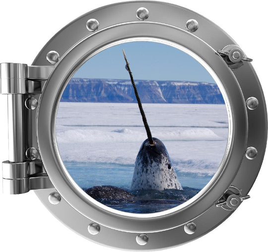 Port Scape Narwhal Whale Wall Decal Sticker Removable Vinyl Sea Unicorn Baby Shower Gift Kids Room Decor Nursery Decor 3D Window