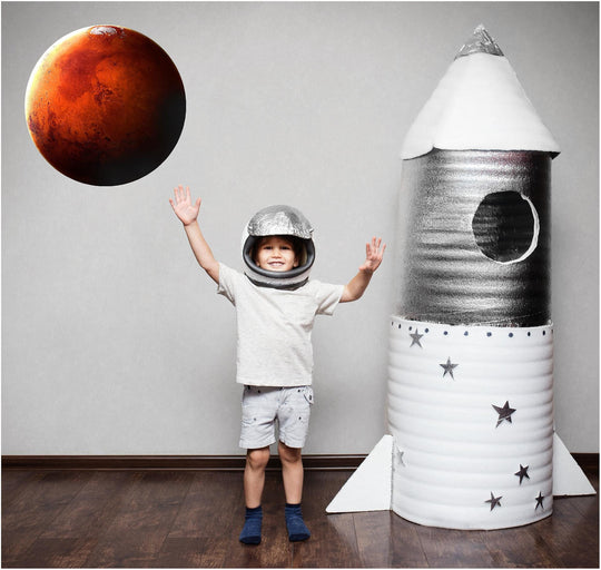 Mars Wall Decal Planets Solar System Removable Vinyl Peel and Stick Boys Nursery Room Playroom Decor Outer Space Wall Sticker HD