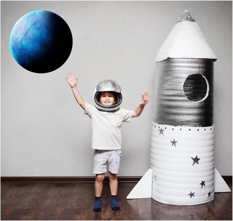 Neptune Wall Decal Planets Solar System Removable Vinyl Peel and Stick Boys Nursery Room Playroom Decor Outer Space Wall Sticker HD