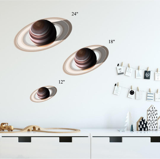Saturn Wall Decal Individual Planets Solar System Removable Vinyl Peel & Stick Boys Nursery Room Playroom Decor Outer Space Wall Sticker HD