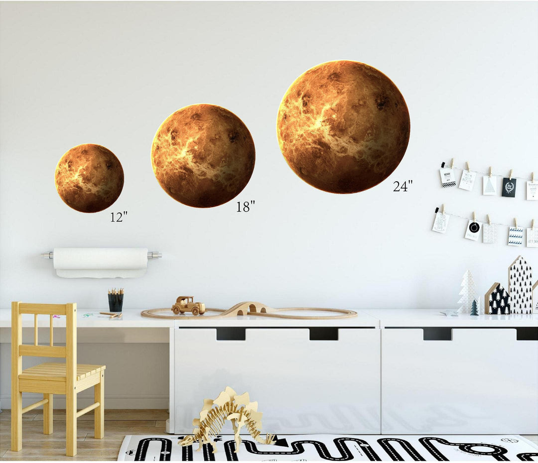 Venus Wall Decal Individual Planets Solar System Removable Vinyl Peel & Stick Boys Nursery Room Playroom Decor Outer Space Wall Sticker HD