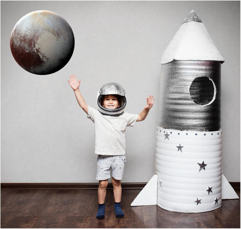 Pluto Wall Decal Individual Planets Solar System Removable Vinyl Peel & Stick Boys Nursery Room Playroom Decor Outer Space Wall Sticker HD