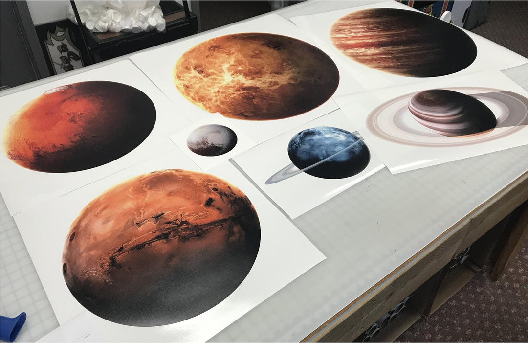 Neptune Wall Decal Planets Solar System Removable Vinyl Peel and Stick Boys Nursery Room Playroom Decor Outer Space Wall Sticker HD