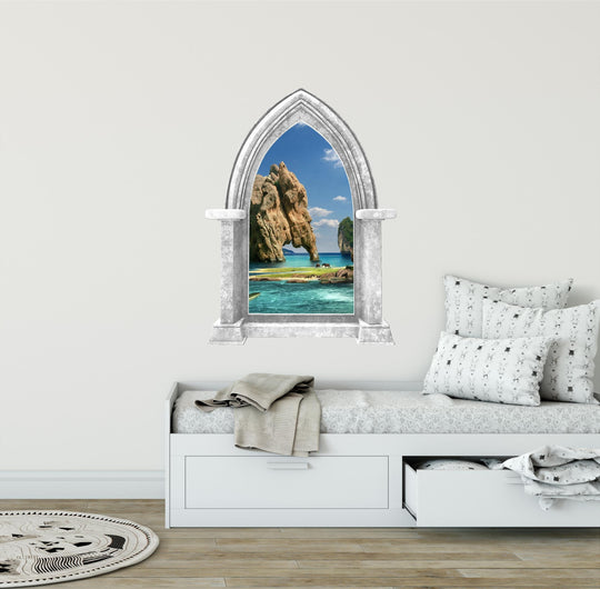 CastleScape Fantasy Island 2 | Castle Window Wall Decal