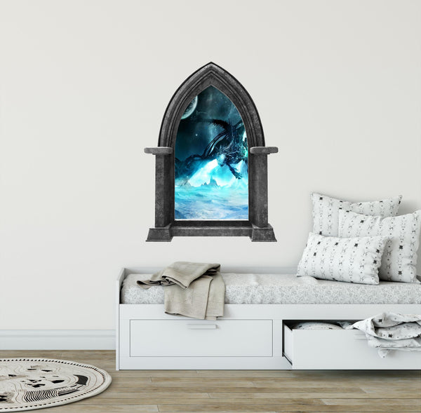 CastleScape Ice Dragon 1 | Castle Window Wall Decal