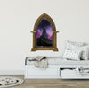 CastleScape Elf Tree Village 2 | Castle Window Wall Decal