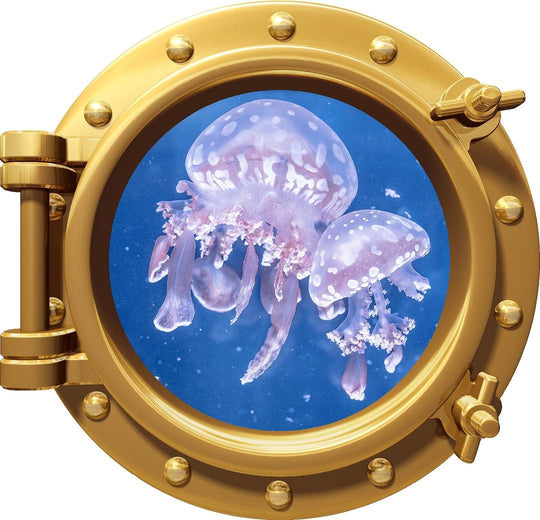 PortScape Baby Jellyfish | Ocean Porthole Window Wall Decal