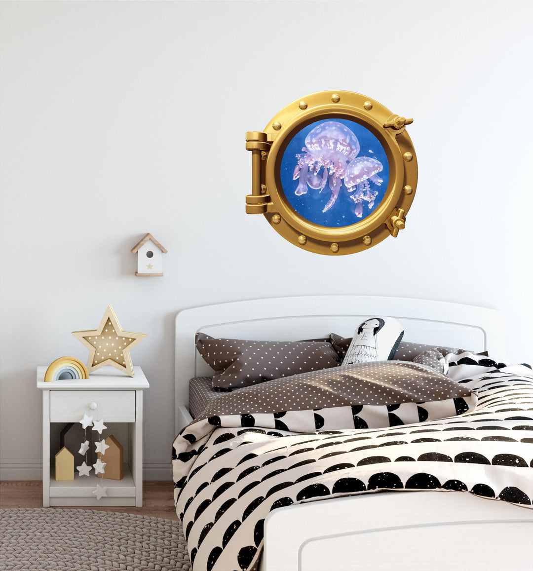 PortScape Baby Jellyfish | Ocean Porthole Window Wall Decal