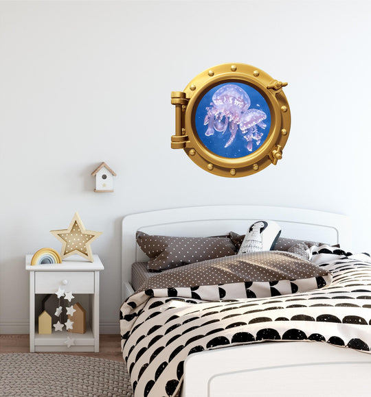 PortScape Baby Jellyfish | Ocean Porthole Window Wall Decal