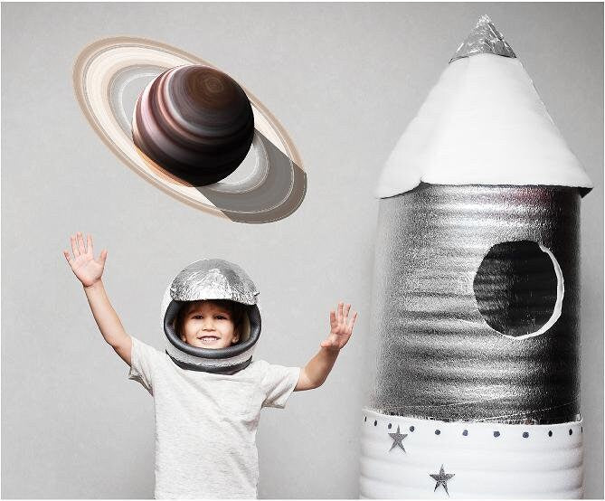 Saturn Wall Decal Individual Planets Solar System Removable Vinyl Peel & Stick Boys Nursery Room Playroom Decor Outer Space Wall Sticker HD