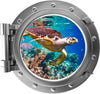 PortScape Hawksbill Sea Turtle | Ocean Porthole Window Wall Decal