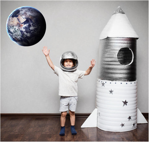 Earth #2 Wall Decal Individual Planets Solar System Removable Vinyl Peel Stick Boys Nursery Room Playroom Decor Outer Space Wall Sticker HD