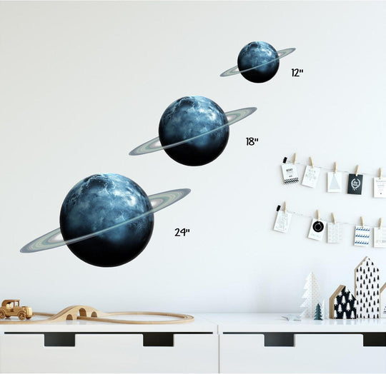 Uranus Wall Decal Individual Planets Solar System Removable Vinyl Peel & Stick Boys Nursery Room Playroom Decor Outer Space Wall Sticker HD