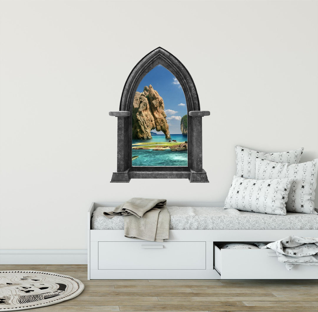CastleScape Fantasy Island 2 | Castle Window Wall Decal