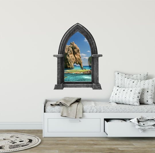 CastleScape Fantasy Island 2 | Castle Window Wall Decal