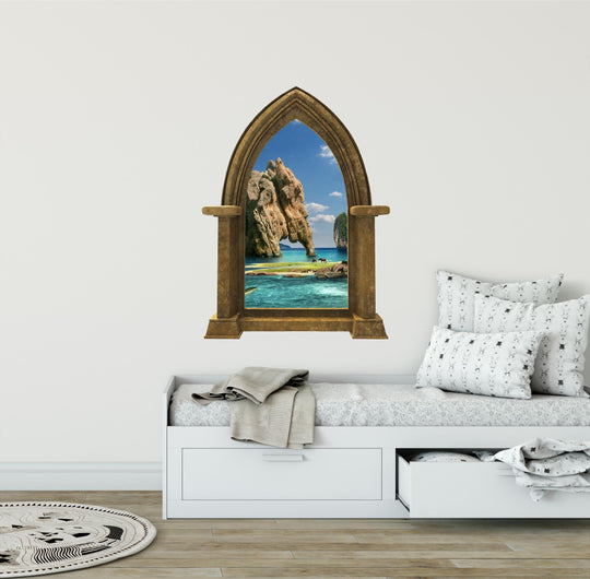 CastleScape Fantasy Island 2 | Castle Window Wall Decal