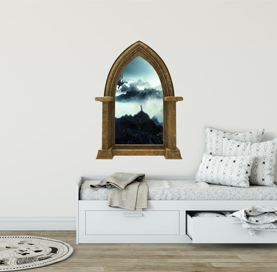 CastleScape Dragon Rider 1 | Castle Window Wall Decal